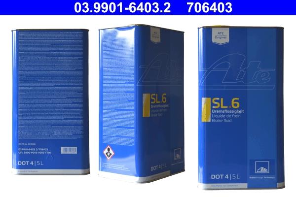 Fékfolyadék SL.6 DOT4 5L +ESP ;Br. kisker egységár: 6 052 Ft/l