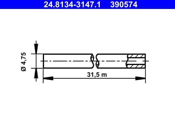 Fémfékcső 4.75mm 31,5m/tekercs