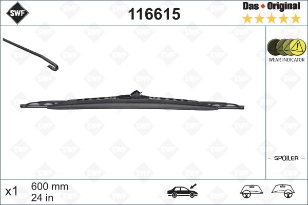 Ablaktörlő spoiler BMW/Citroen/Renault 600mm