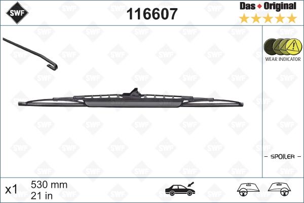 Ablaktörlő spoiler Audi/Ford/Renault/Saab 530mm