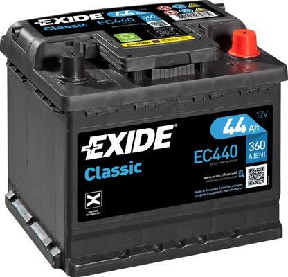 EXIDE akku Classic 44Ah, 360 A, J+ 207x175x190mm