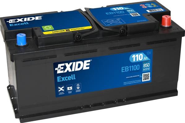 EXIDE akku Excell 110Ah, 850 A, J+ 392x175x190mm