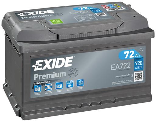 EXIDE akku Premium 72Ah, 720 A, J+ 278x175x175mm