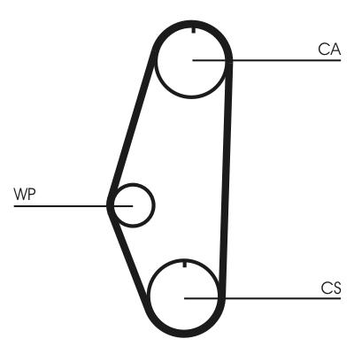 Ремінь ГРМ VW Golf 1.0-1.4 85-99/Polo 1.0-1.3 85-94/Seat Cordoba 1.4 94-02 (128x19)