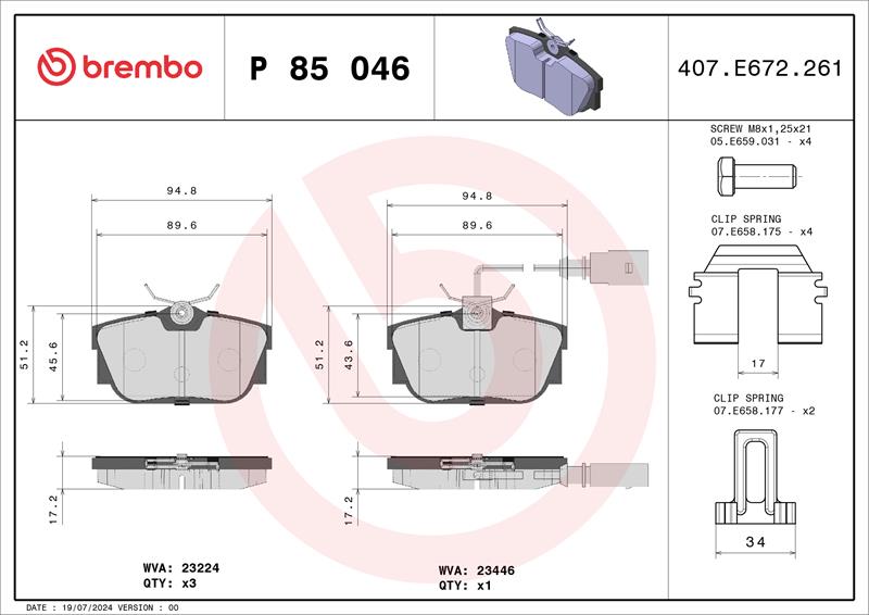 Juego pastilla de freno Brembo P83046 - P 83 046 €36.59