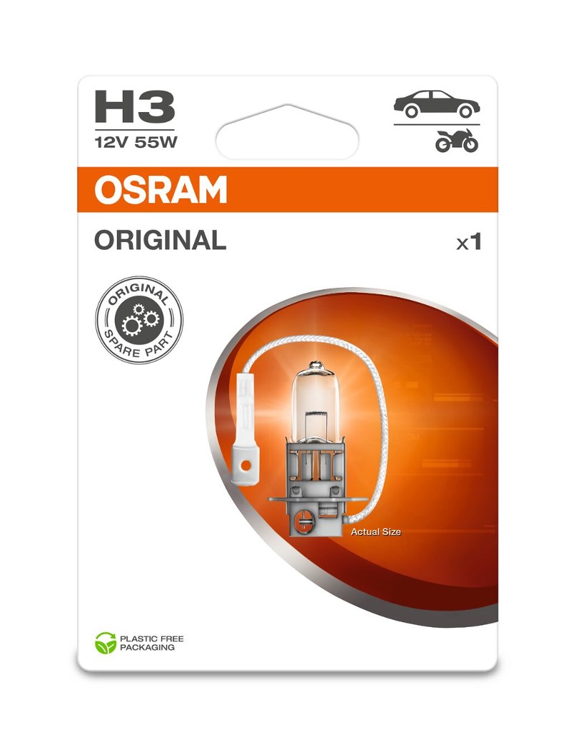 Автомобільна лампа: H3 12V 55W PK22s blister
