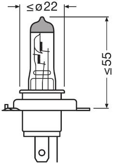 Автомобільна лампа: H4 12V 60/55W P43t (1 шт) blister