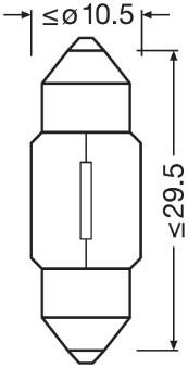 Автомобільна лампа: C10W 12V 10W SV8.5-8