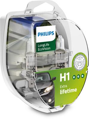 Автомобільна лампа: 12 [В] (комплект 2шт) H1 LongLife EcoVision 55W цоколь P14,5s Special