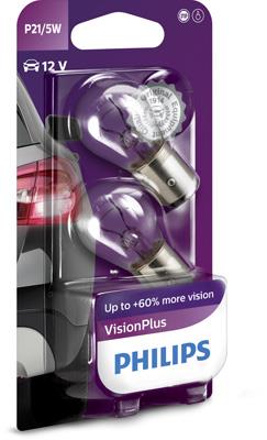 Автомобільна лампа: 12 [В] (комплект 2шт) P21/5W VisionPlus 21W цоколь BAY15d