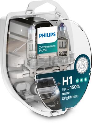 Авто лампа PHILIPS / 2 шт. / 12V 55W / тип: H1 / цоколь: P14,5s / 3450K / 1550 lm /