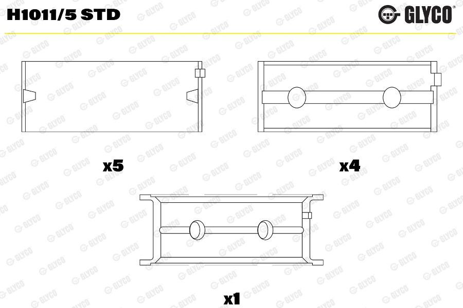 Вкладиші FIAT/OPEL 169A1/188A9/199A2/199A3/199A9/199B1/223A9/263A6/Z13DT/Z GLYCO (H1011/5 STD) Glyco фото 5