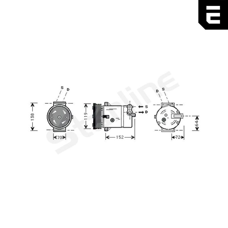 Компресор кондиціонера [OE 1854 067] OPEL OMEGA A / B