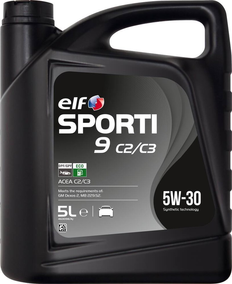 Моторна олива Elf Sporti 9 (RP) C2/C3 / 5W30 / 5л. / (ACEA C2/C3, MB 229.52, GM Dexos 2 )