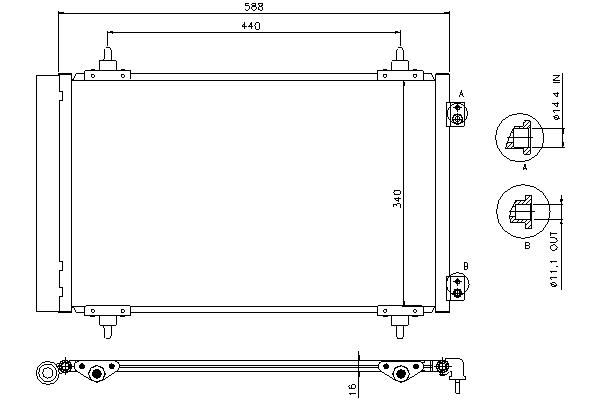Cond. C8 2.0 HDi * 03 Радіатор кондиціонера