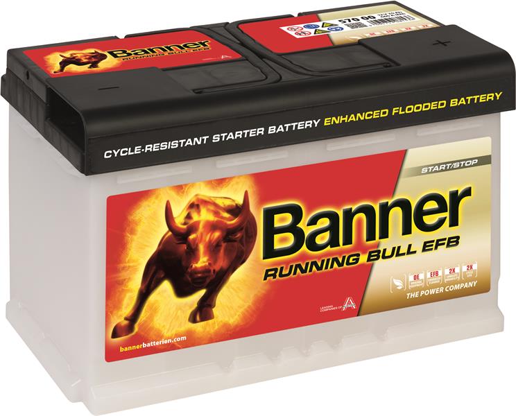 Banner akku Running Bull EFB 12V 70Ah 660A J+ 278x175x190 B13