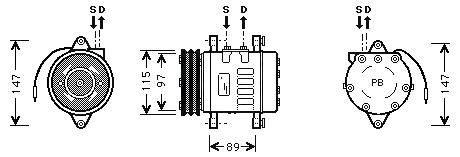 Klímakompresszor . Universal SD7B10-7170