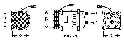 Klímakompresszor Universal SD7H15-8015