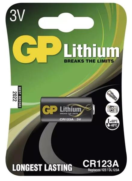 GP lítium elem CR123A, 1 db