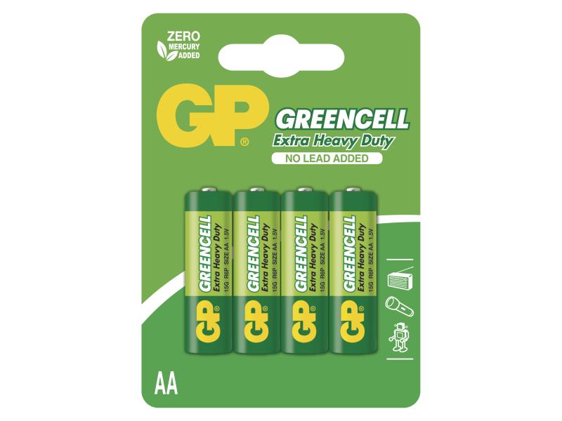 GP Greencell elem R6 Cink-klorid (AA) - 4db