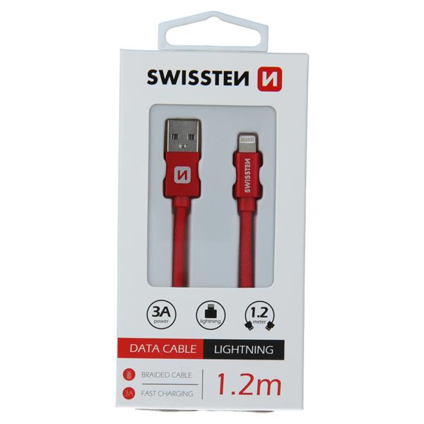 USB 2.0 Lightning kábel 1.2m piros (SWISSTEN)