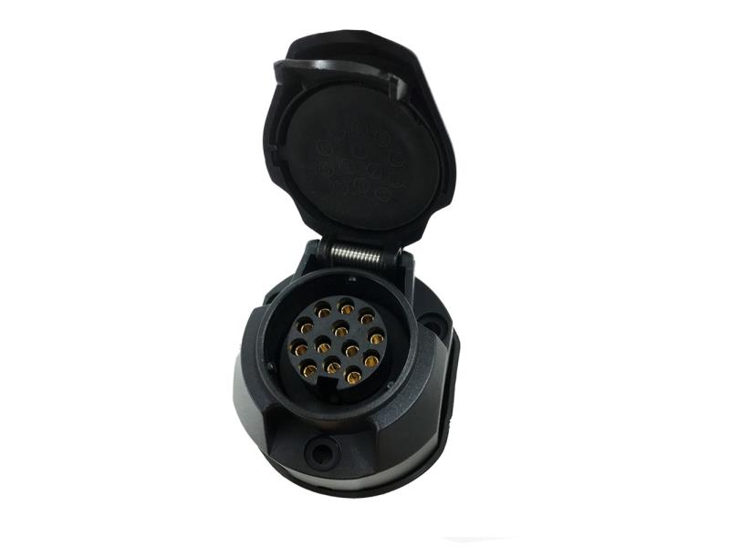 Utánfutó csatlakozóaljzat 13 pólusú (műanyag)