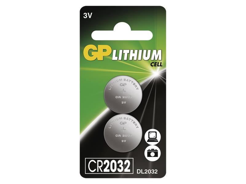 GP CR2032 lítium gombelem - 2db