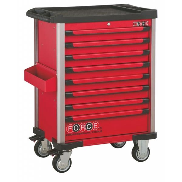 Szerszámkocsi 385db - piros, 8 fiók