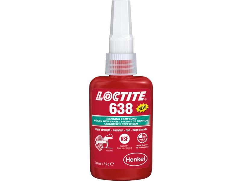 Loctite 638, 50 ml, Nagy szilárdságú csaprögzítő nagy résmérethez Nagy szilárdságú csaprögzítő nagy résmérethez ;Br. kisker egységár: 478 129 Ft/l