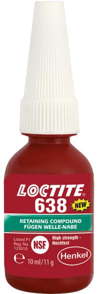 Loctite 638, 10 ml, Nagy szilárdságú csaprögzítő nagy résmérethez ;Br. kisker egységár: 581 152 Ft/l