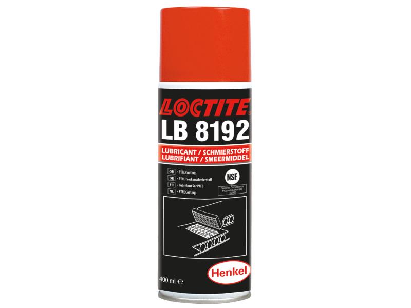 Loctite 8192, 400 ml, Teflon (PTFE) tartalmú, szárazkenőanyag spray ;Br. kisker egységár: 28 829 Ft/l