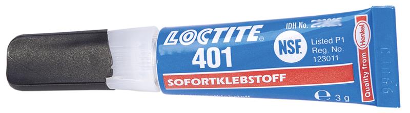 Loctite 401, 3 g, Általános felhasználású pillanatragasztó ;Br. kisker egységár: 431 800 Ft/kg