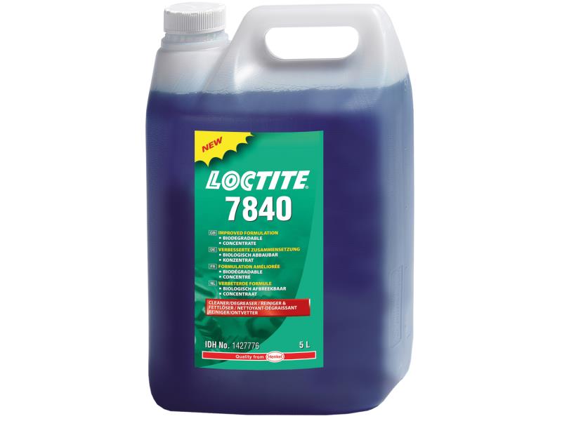 Loctite 7840, 5 liter, Tisztító és zsírtalanító, biológiailag lebomló, vízbázisú, pH 10 ;Br. kisker egységár: 4 760 Ft/l