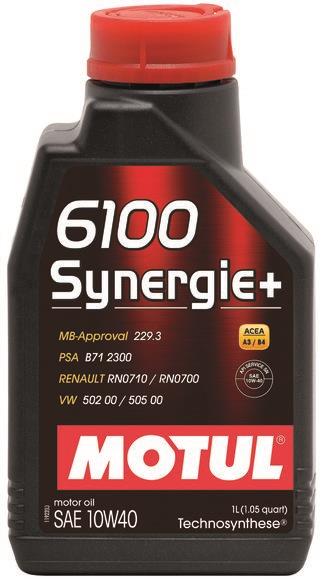 MOTUL 6100 SYNERGIE + 10W40 1L ;Br. kisker egységár: 5 890 Ft/l