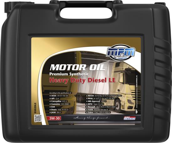 MPM Motorolaj 5W-30 Premium synt. Heavy Duty Diesel LE  20 liter ;Br. kisker egységár: 3 540 Ft/l