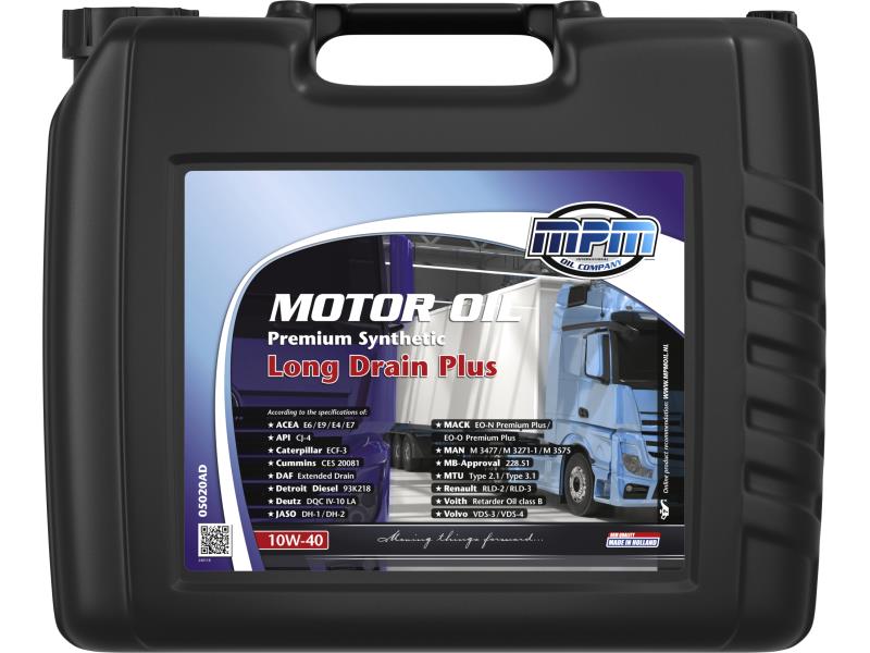 MPM Motorolaj 10W-40 Premium synt. Long Drain Plus 20 liter ;Br. kisker egységár: 3 366 Ft/l