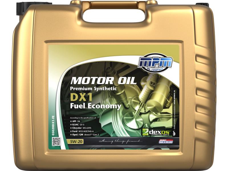 MPM Motorolaj 5W-20 Premium synt. DX1 Fuel Economy 20 liter ;Br. kisker egységár: 2 761 Ft/l