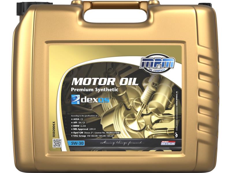 MPM Motorolaj 5W-30 Premium synt. GM Dexos 2 20 liter ;Br. kisker egységár: 3 219 Ft/l