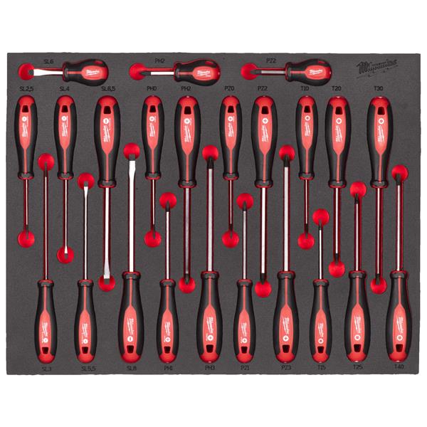 Csavarhúzó készlet 3 oldalú markolattal habbetétben