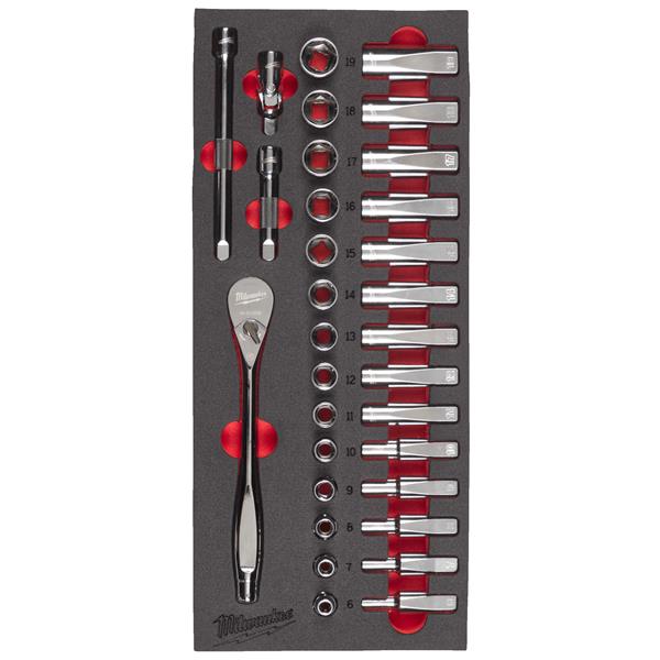 3/8˝ racsni és dugókulcs klt habbetétben