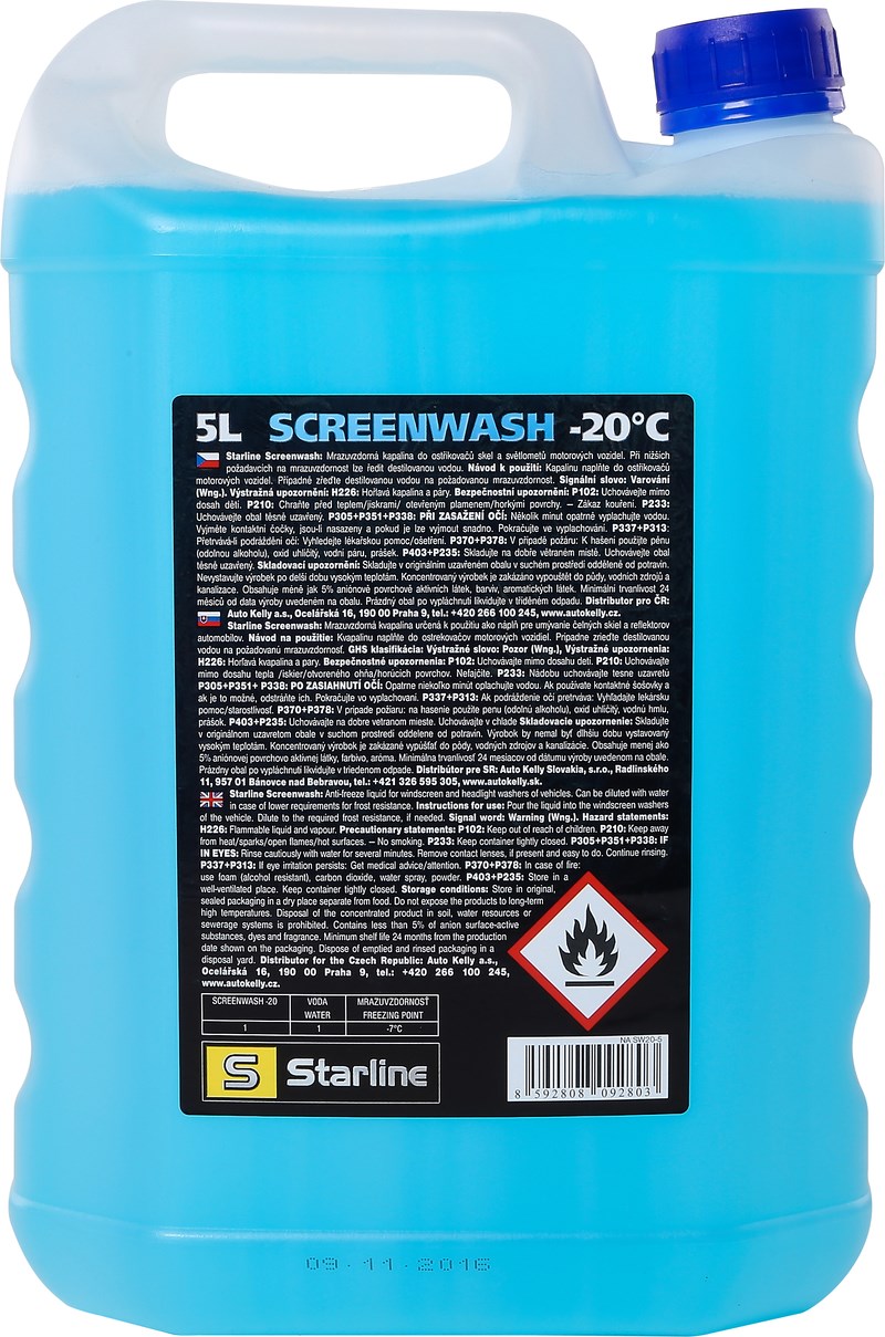 Зимовий склоомивач STARLINE / -20°C / 5л. / Зимовий склоомивач STARLINE SCREENWASH / -20°C /