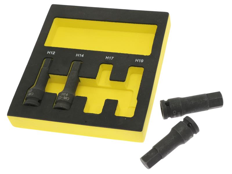 1/2"-os hatlapú ütközőhüvelyek készlete 12-19 m