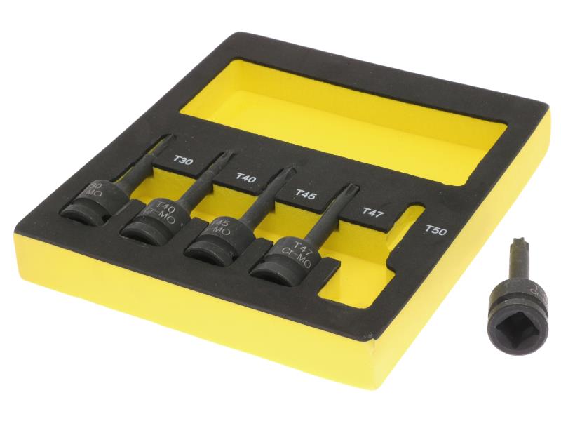 1/2"-os T30-T50 torx ütközőaljzatok készlete
