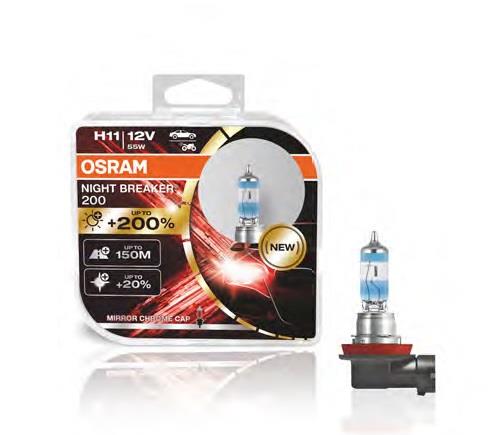 Авто лампа OSRAM NIGHT BREAKER 200 / 2 шт. / H11 / PGJ19-2 / 12V / 62W / 3600K / 1350 lm /