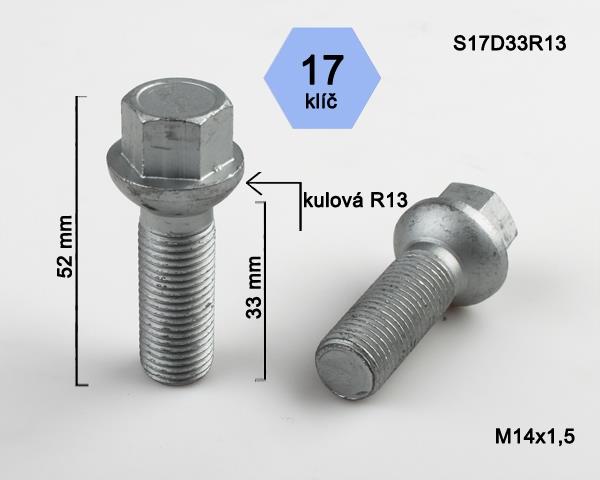 K.csavar - 5db - M14x1,5x33 Gömb