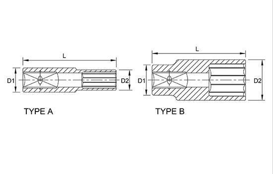 Головка торцеві довга 1/4" 8мм 12-гранна BAEF0808 TOPTUL
