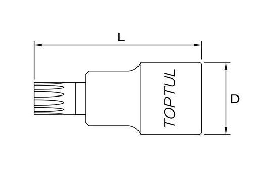 Біта в головці SPLINE M6 L55mm 1/2"
