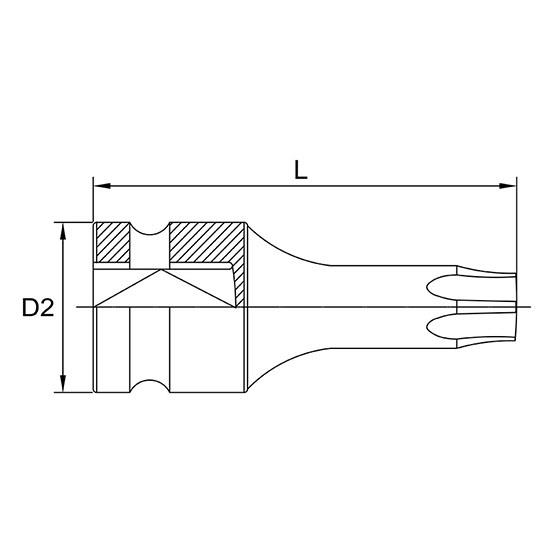 Голівка ударна 1/2" TORX T30