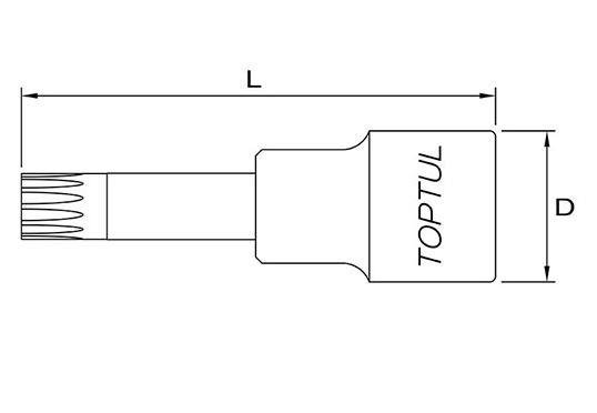 Головка з насадкою SPLINE M10 L100mm 1/2"