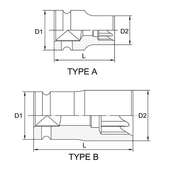 Головка торцева ударна 1/2" E12
